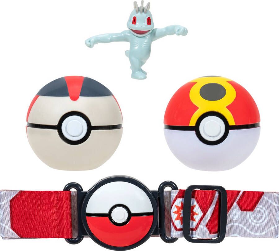 Pokémon Poké Ball Gordelset Clip 'N' Go Repeat Ball Timer Ball & Machop