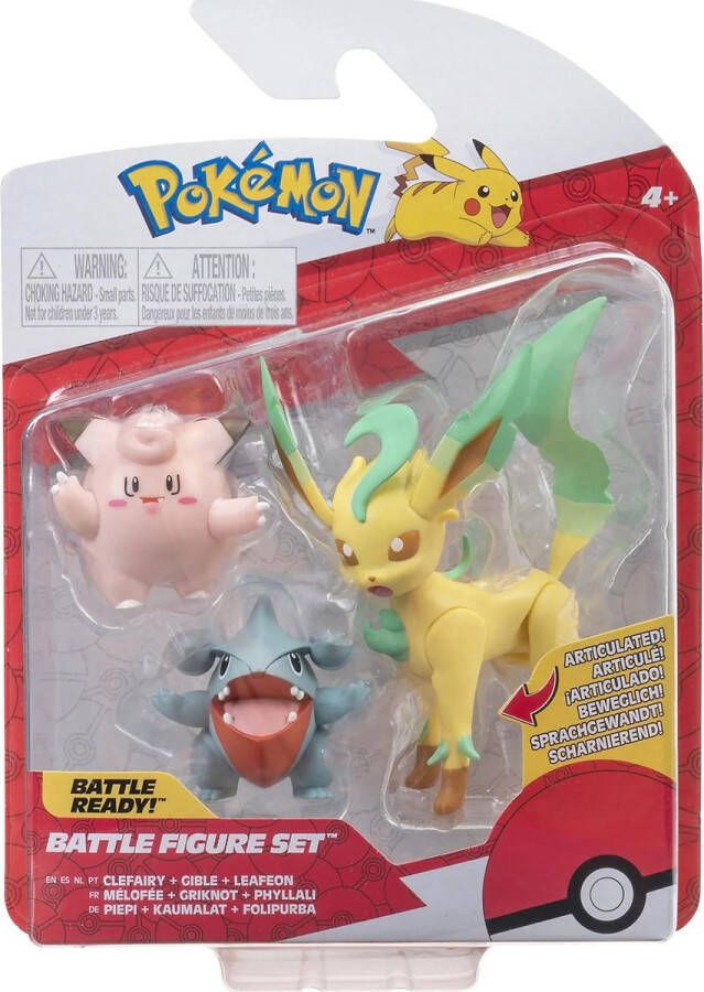 Pokémon Pokemon Battle Figure 3-Pack Clefairy Gible Leafeon