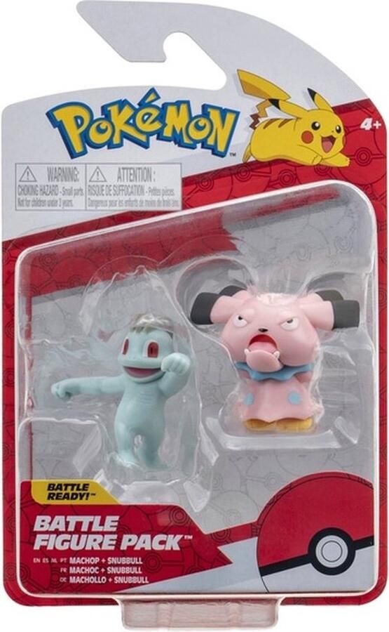 Pokémon Battle Figure Pack Machop Snubbull 5 cm groot Spaar ze allemaal