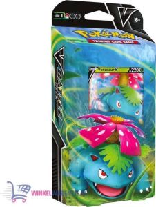 Pokémon Pokemon Kaarten (60 stuks) V Battle Deck Venusaur + 5 extra stickers! | Opbergdoos | Speelgoed Verzamelkaarten voor kinderen | booster box boosterbox vmax shining fates verzamelmap knuffel Grookey Scorbunny Bulbasaur