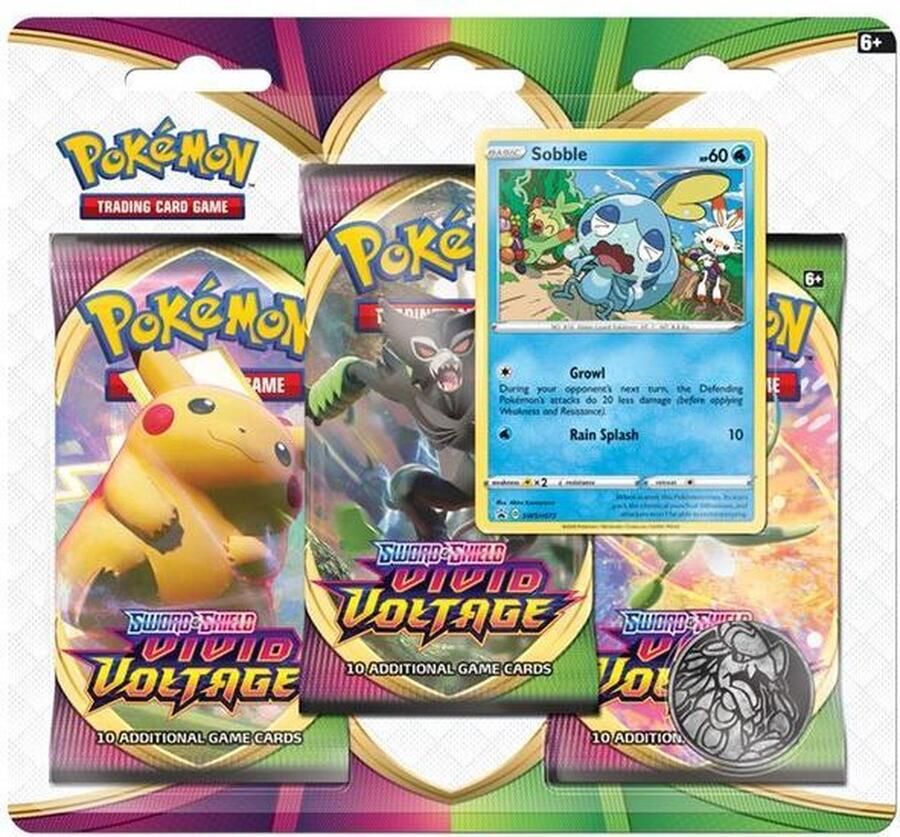 Pokémon Sword & Shield Vivid Voltage 3 Booster Blisters Sobble Kaarten