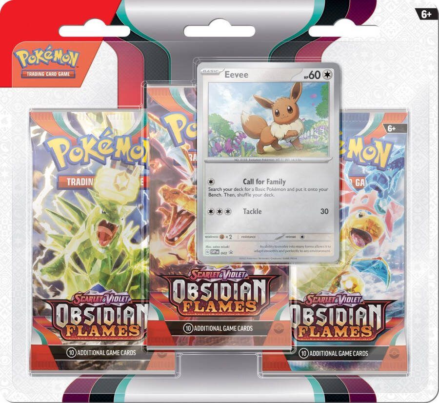 Pokémon Scarlet & Violet Obsidian Flames 3BoosterBlister Eevee Kaarten