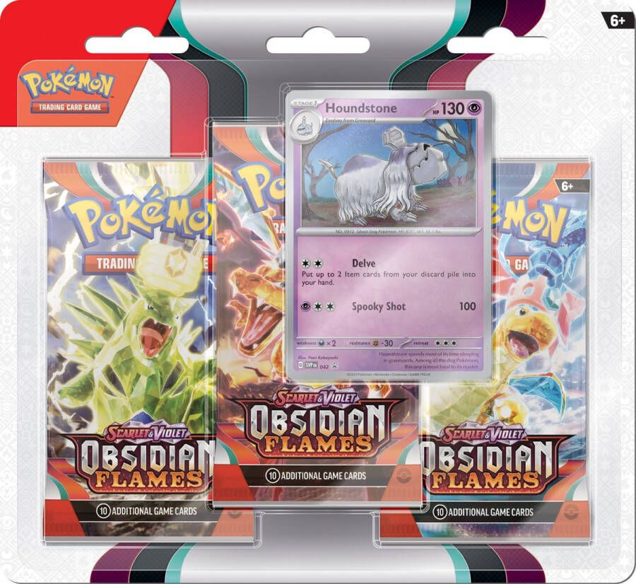 Pokémon Scarlet & Violet Obsidian Flames 3BoosterBlister Houndstone Kaarten