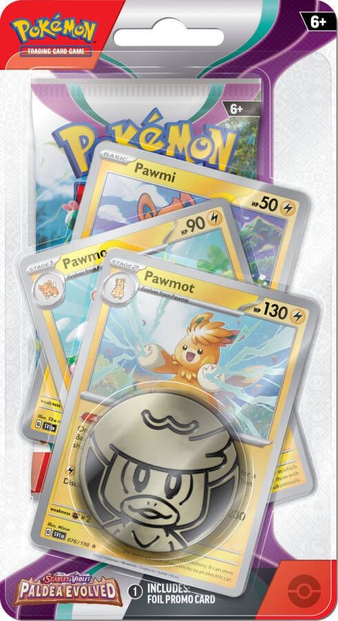 Pokémon Scarlet & Violet Paldea Evolved Premium Checklane Pawmot- Kaarten