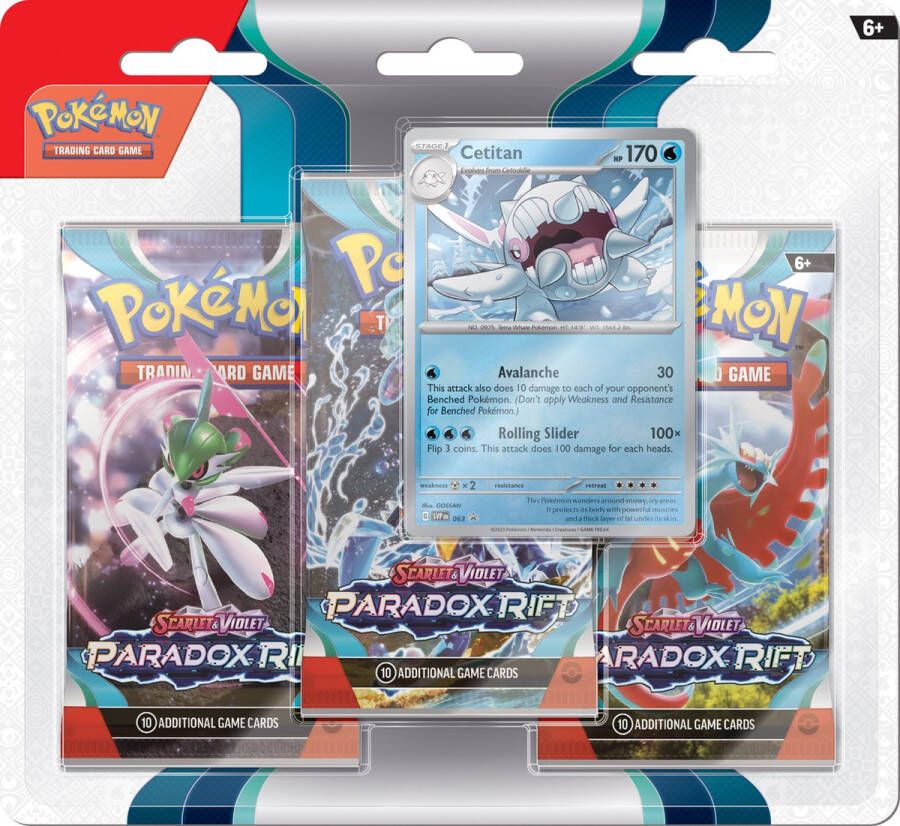 Pokémon Scarlet & Violet Paradox Rift 3BoosterBlister Cetitan Kaarten