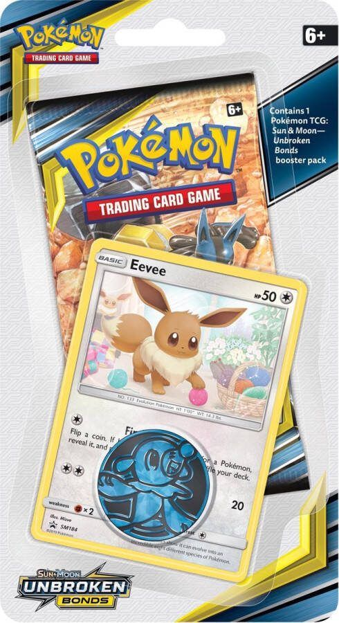 Pokémon Sun & Moon Unbroken Bonds Checklane Booster Eevee Kaarten