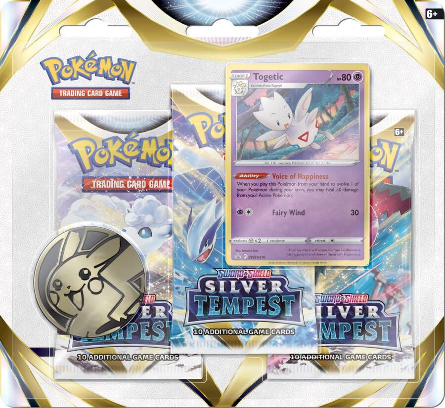 Pokémon Sword & Shield: Silver Tempest 3BoosterBlister Kaarten