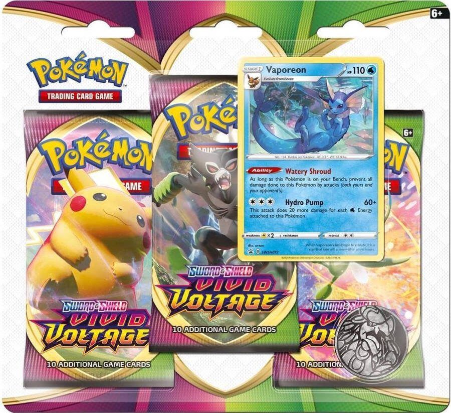 Pokémon Sword & Shield Vivid Voltage 3 Booster Blisters Vaporeon Kaarten