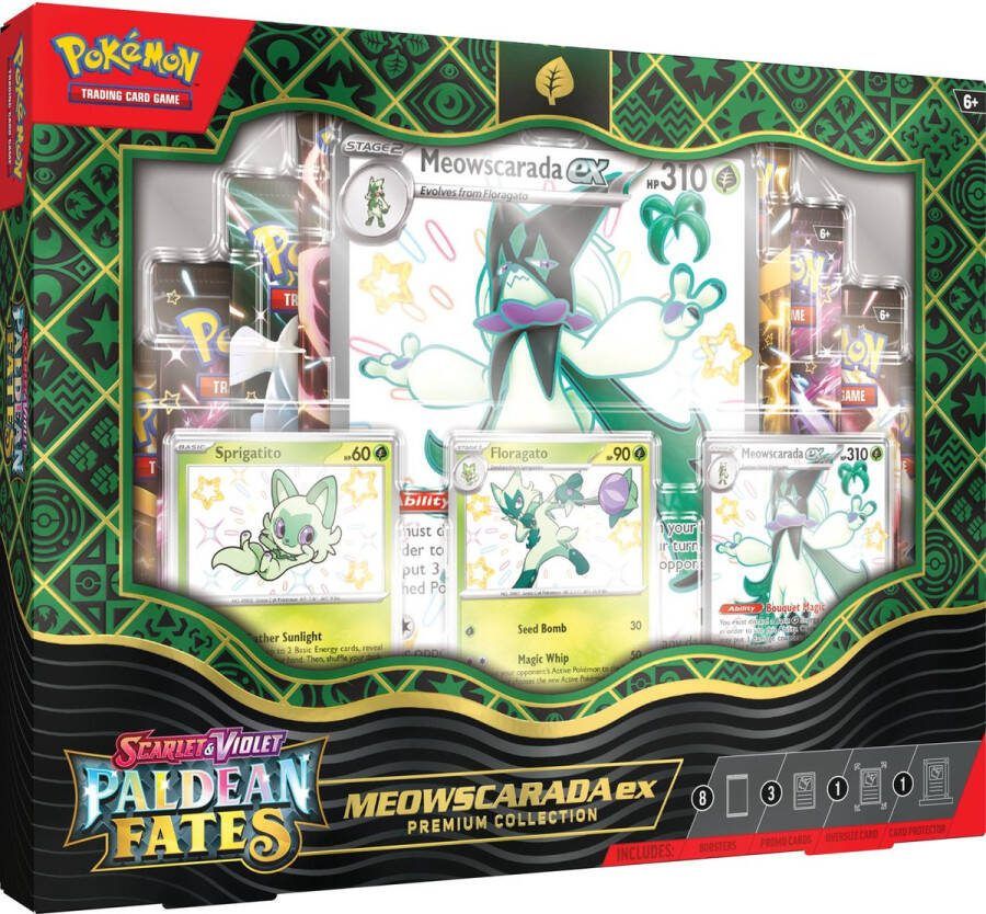 Pokémon TCG Scarlet & Violet Paldean Fates Premium Collection (Meowscarada ex Skeledirge ex Quaquaval ex 1x Random Box)