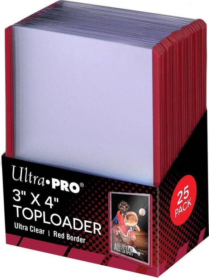 Ultrapro Toploader Ultra Pro 3 x 4 Red Border (25 stuks)