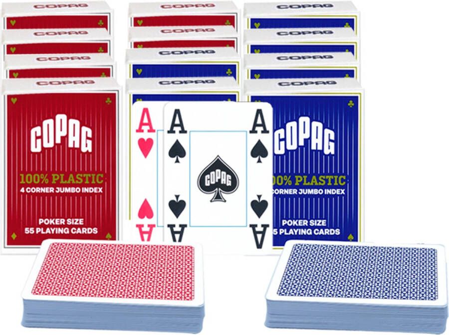 Poker Merchant Copag plastic speelkaarten pokerkaarten kaartspel 2 Index 12 stuks