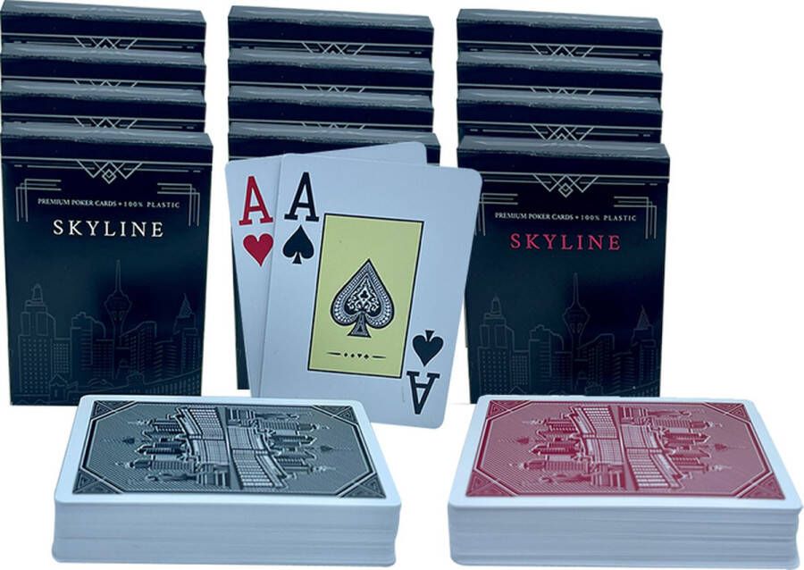 Poker Merchant Skyline jumbo plastic speelkaarten pokerkaarten kaartspel 2 Index 12 stuks