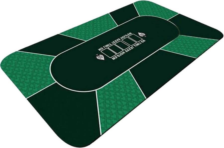 Poker Merchant Pokermat speelkleed kaartmat poker las vegas groen 180 x 90 cm- incl. oprol koker incl. draagtas waterafstotend antislip 2 tot 9 pers