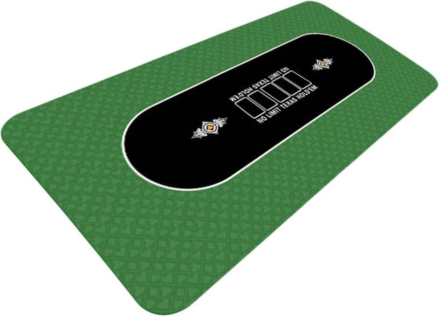 Poker Merchant Pokermat speelkleed kaartmat poker rubber mat luxe groen 160 x 80 cm incl. oprol koker incl. draagtas waterafstotend antislip 2 tot 9 pers