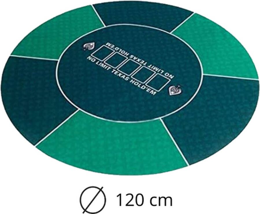Poker Merchant Pokermat speelkleed kaartmat poker rubber mat texas rond groen 120 cm incl. oprol koker incl. draagtas waterafstotend antislip 2 tot 10 pers