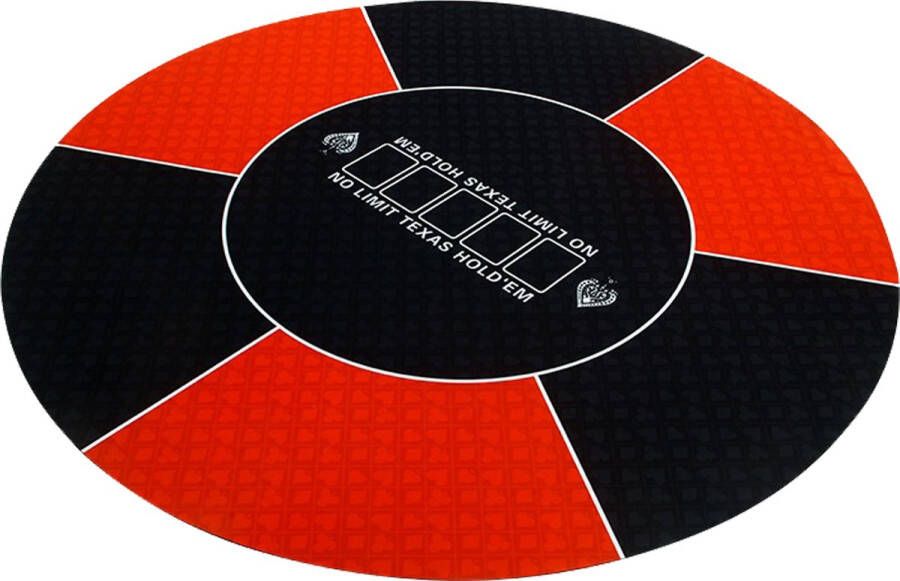 Poker Merchant Pokermat speelkleed kaartmat poker rubber mat texas rond rood 120 cm incl. oprol koker incl. draagtas waterafstotend antislip 2 tot 7 pers