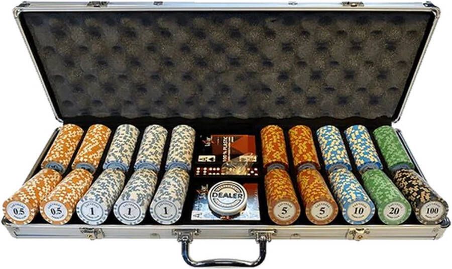 Poker Merchant Pokerset Las Vegas Pokerclub Cash Game 500 Pokerchips Icl. Kaarten & Dealer Button