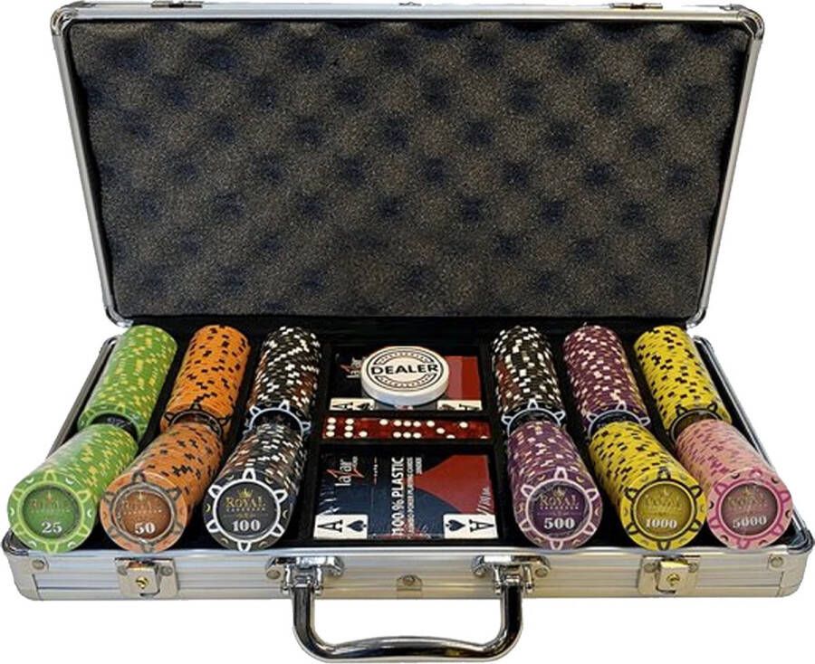 Poker Merchant Pokerset Royal Cardroom 300pcs Clay Composite Tournament