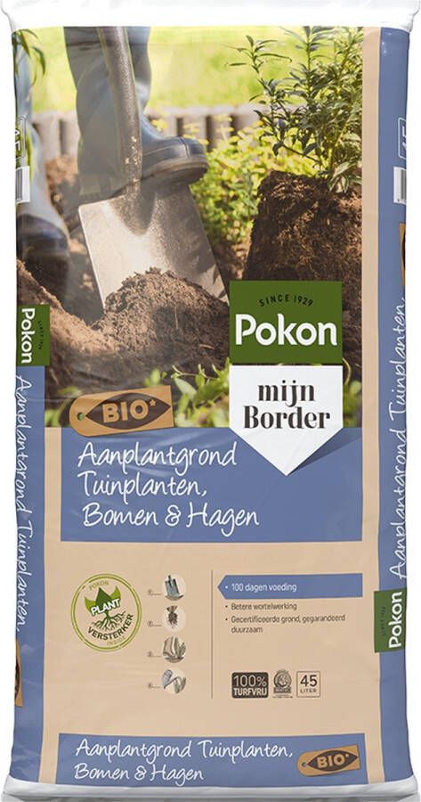 Pokon Bio Aanplantgrond voor Tuinplanten Bomen & Hagen 45l 100 dagen voeding