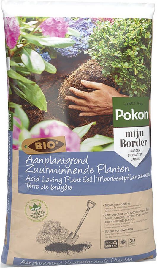 Pokon Bio Aanplantgrond voor Zuurminnende Planten 30L Biologische potgrond 100 dagen voeding
