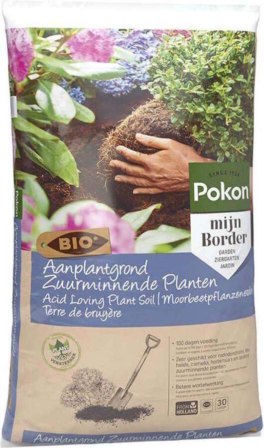 Pokon Bio Aanplantgrond voor Zuurminnende Planten 30L Biologische potgrond 100 dagen voeding