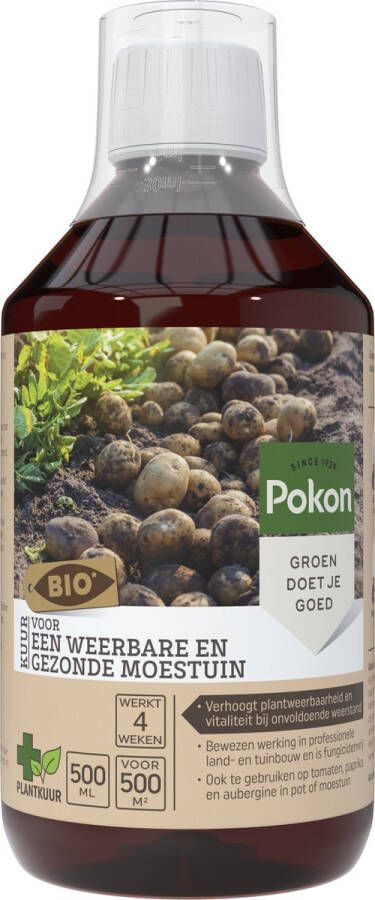 Pokon Bio Kuur Voor Weerbare en Gezonde Moestuin Concentraat 500ml Verhoogt plantweerbaarheid Fungicidevrij Geschikt voor planten van de nachtschadefamilie