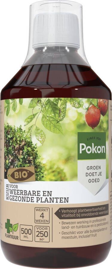 Pokon Bio Kuur Voor Weerbare en Gezonde Planten Concentraat 500ml Verhoogt plantweerbaarheid Geschikt voor buitenplanten moestuinplanten en fruitbomen