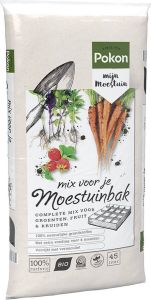 Pokon Bio Mix voor je Moestuinbak 45l Moestuingrond voor kwekers 4 maanden voeding
