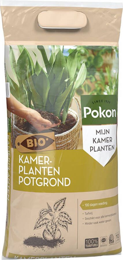 Pokon Bio Turfvrije Kamerplanten Potgrond 10l Turfvrije Potgrond (kamerplant) 100 dagen voeding