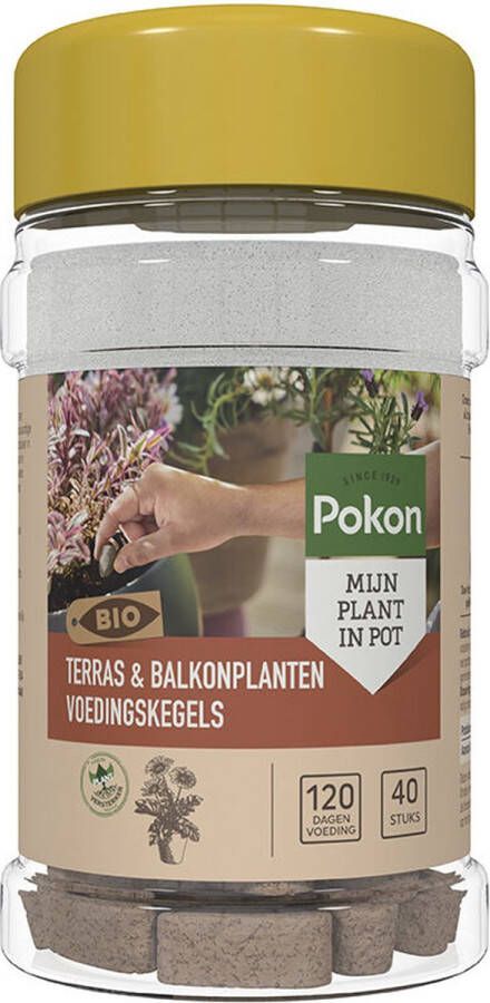 Pokon Bio Voedingskegels voor Terras- & Balkonplanten 40 stuks 120 dagen voeding Biologische Plantenvoeding