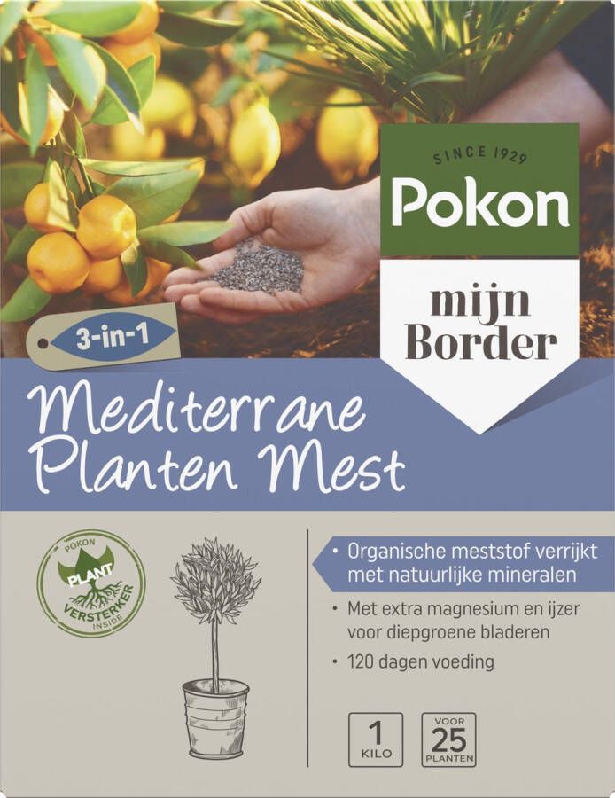 Pokon Mediterrane Planten Mest 1kg Meststof 3-in-1 werking
