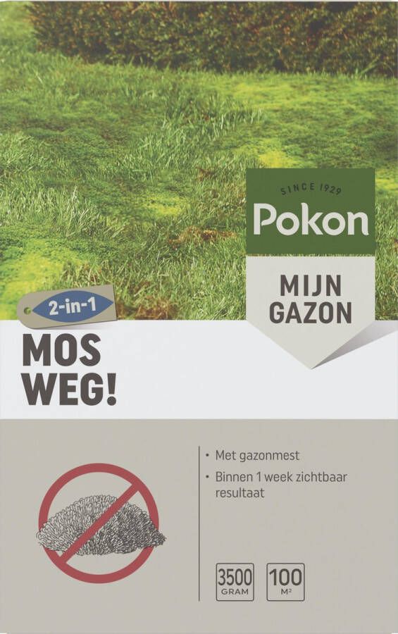 Pokon Mos Weg! 3 5kg Onkruidverdelger Geschikt voor 100m² Mosbestrijder Anti mos gazon