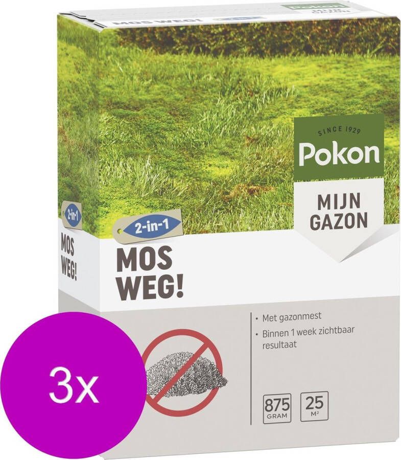 Pokon Mos Weg! Algen- Mosbestrijding 3 x 875 g