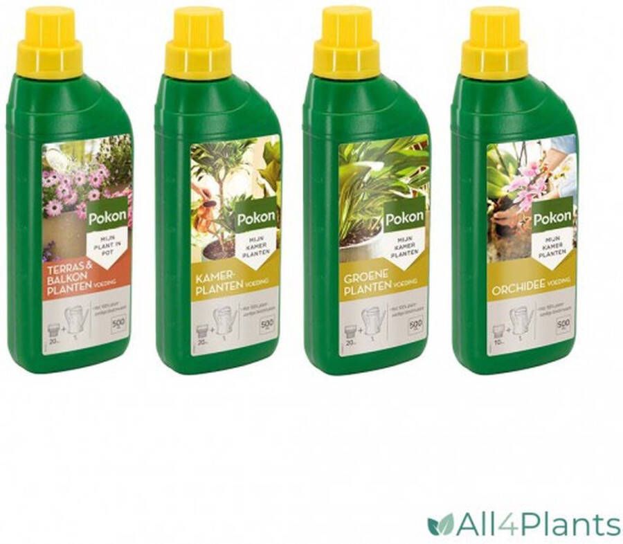 Pokon PLANTENVOEDING 4 SOORTEN VOORDEELPACK 4 X 500 ML