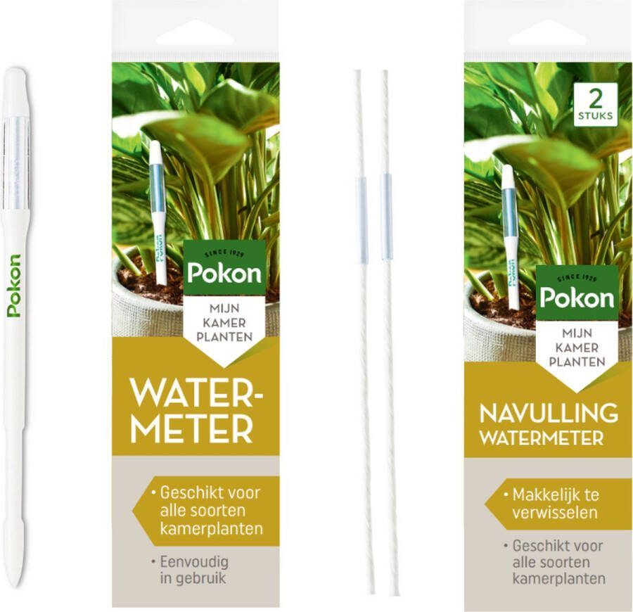 Pokon Vochtmeter voor Kamerplanten incl. 2 navullingen Watermeter Geeft aan wanneer jouw Planten water nodig hebben