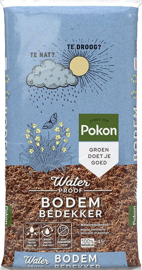 Pokon Waterproof Bodembedekker 45L Houtsnippers bodembedekking tuin Waterregulerend