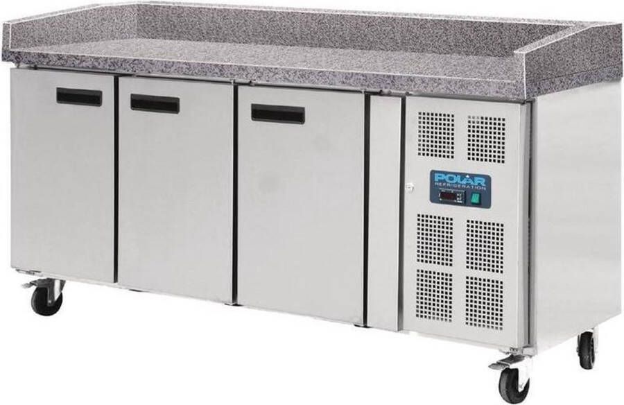 Polar 3-Deurs Patisserie Werkbank 600x400mm Marmeren Werkblad Geforceerd GL182 Horeca & Professioneel