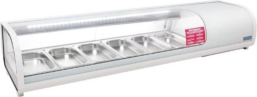 Polar Gekoelde Tapas Vitrine B=153cm 6x GN1 3 Wit G-Serie prof CP728 Horeca & Professioneel