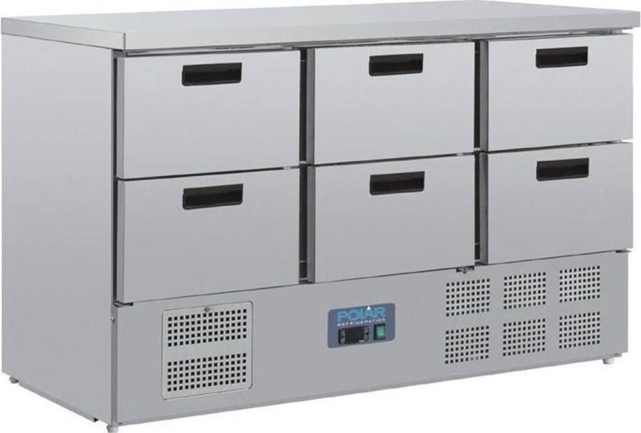 Polar Gekoelde Werkbank 6 Laden GN 1 1 Geventileerd CR711 Horeca & Professioneel
