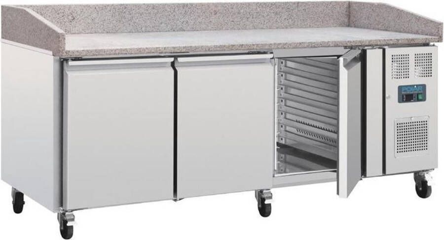 Polar U-serie 3-deurs werkbank met marmeren werkblad en euronorm opslag