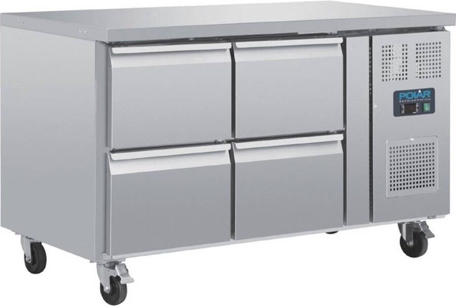 Polar U-serie geventileerde gekoelde GN werkbank met 4 laden