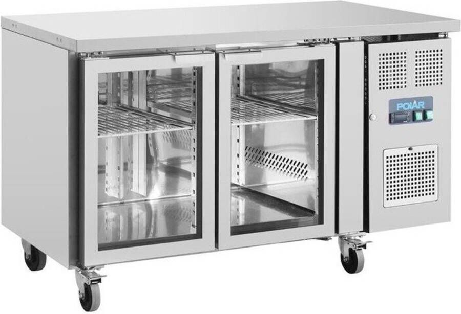 Polar U-Serie Tweedeurs Displaykoeling Laag Model 205L UA023 Horeca & Professioneel
