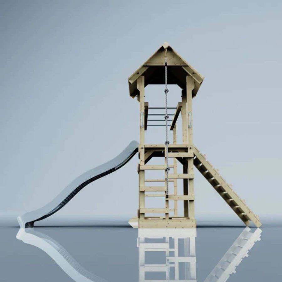 PolarPlay speeltoren Lund met 220 cm glijbaan ijsblauw