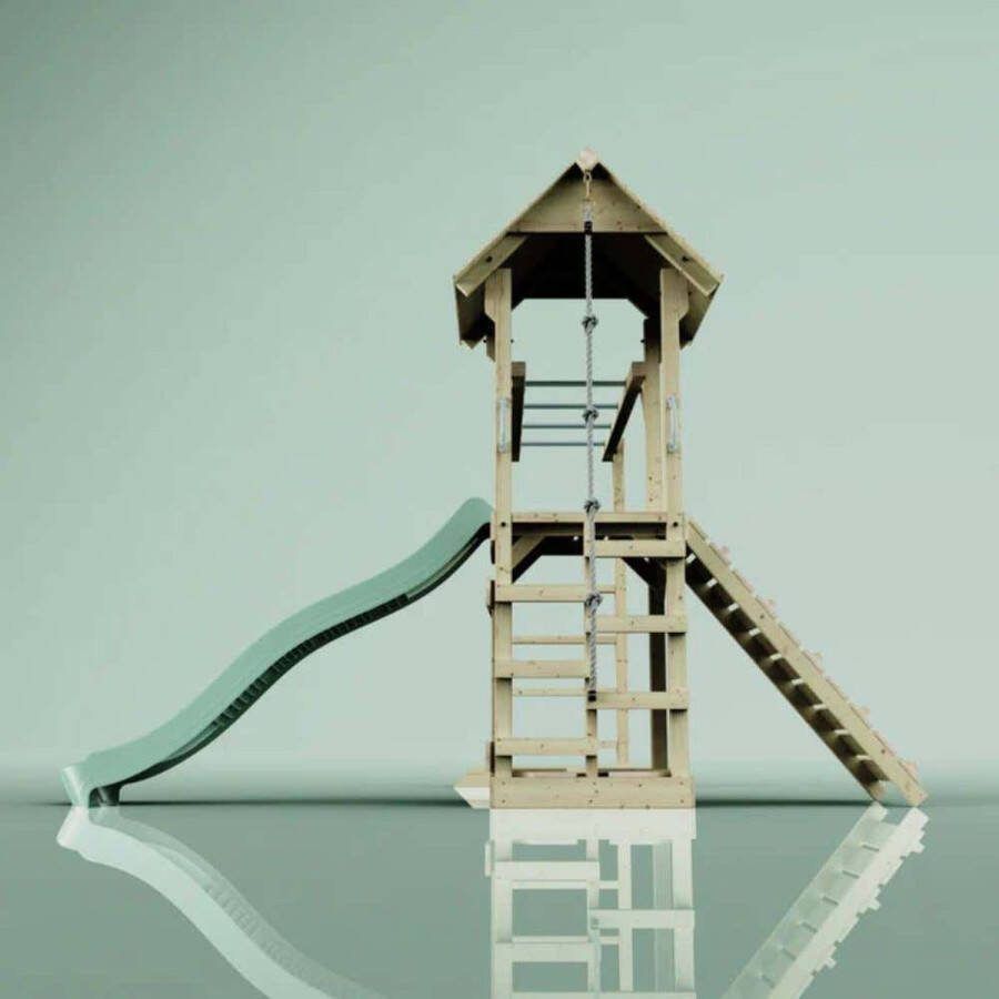 PolarPlay speeltoren Lund met 220 cm glijbaan mintgroen