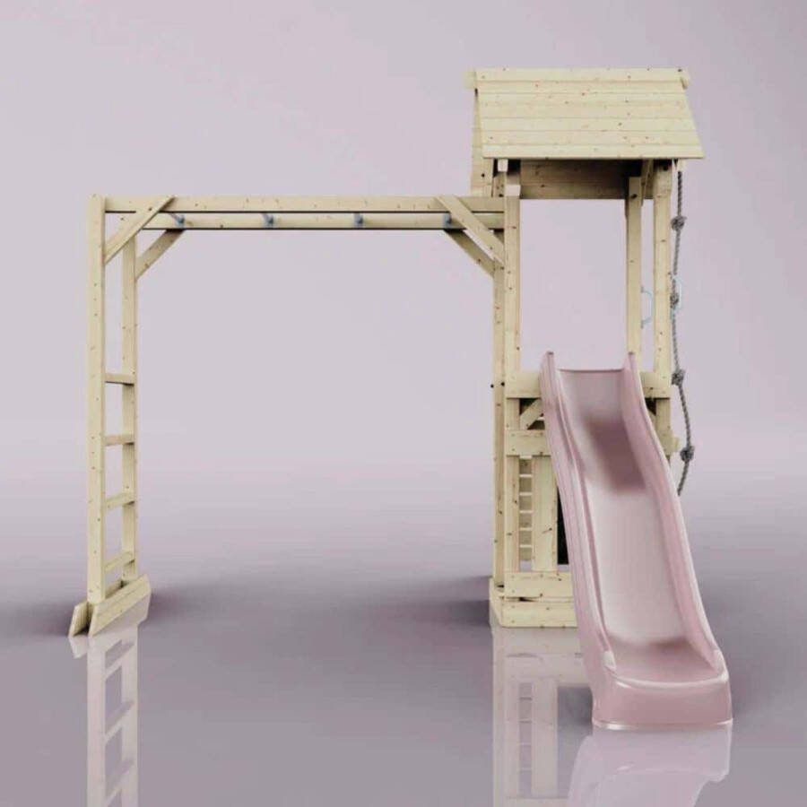 PolarPlay speeltoren Lund met 220 cm glijbaan oud roze
