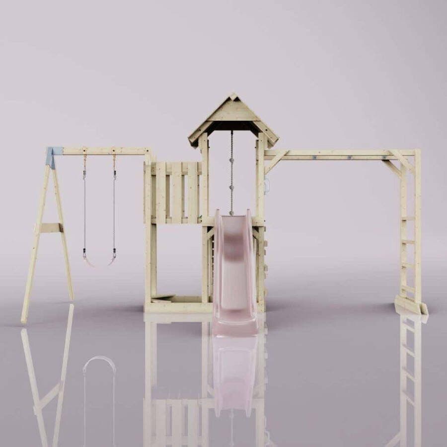 PolarPlay speeltoren Strömsund met 220 cm glijbaan oud roze
