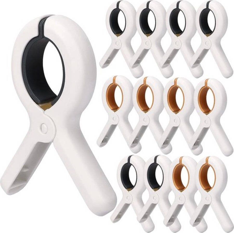 PolkaHome 12 stuks grote klemmen handdoekklemmen voor strandligstoelen grote wasknijpers jumbo winddichte strandhanddoekclips badhanddoekklemmen voor strandligstoelen strand zwembad dagelijks wassen