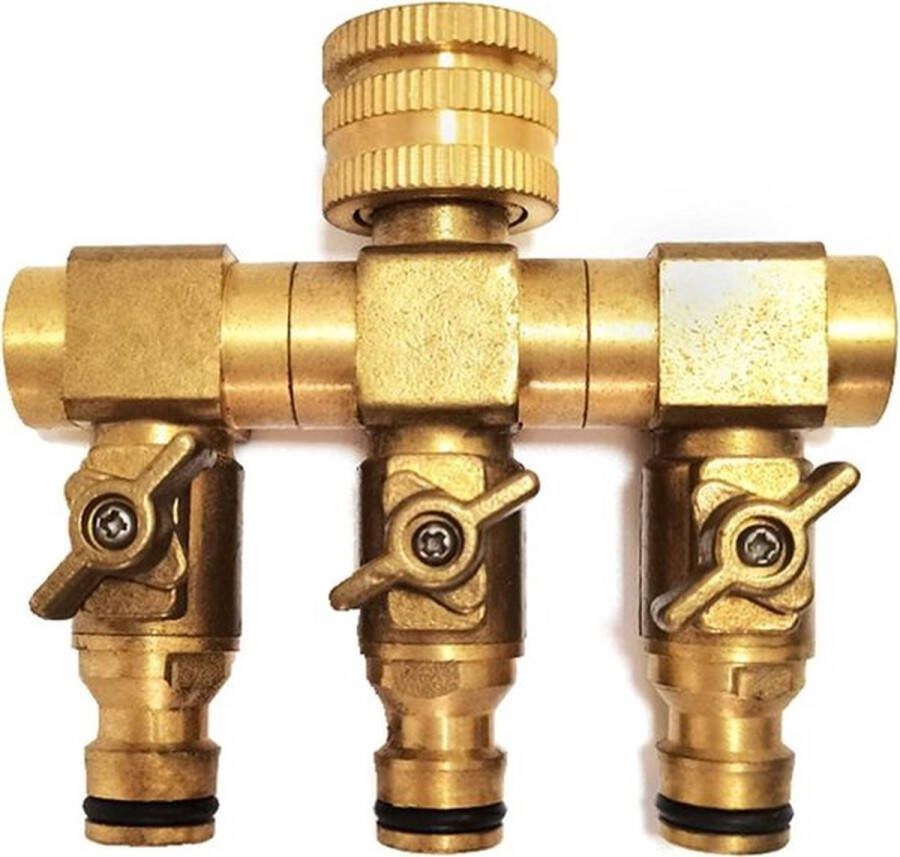 PolkaHome 3-weg massief messing dubbele slang waterverdeler tuinslang splitter Y connector
