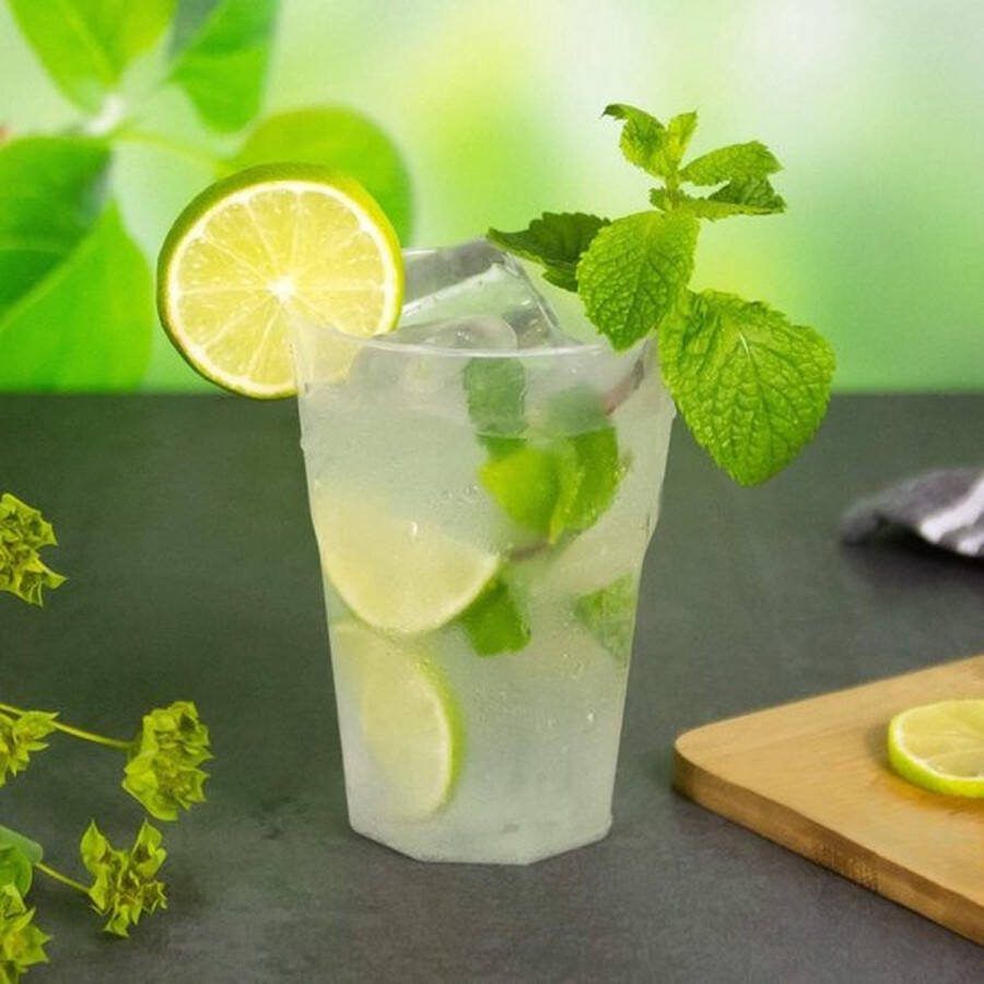 PolkaHome 30 x cocktailbekers 300 ml onbreekbare herbruikbare cocktailbeker longdrinkglazen transparant van PP plastic Made in Germany
