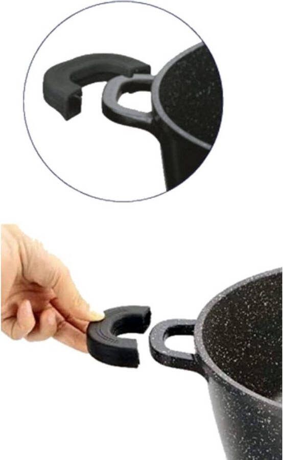 PolkaHome 32 cm Stoofpan met glazen deksel Geschikt voor inductie Gemaakt van gegoten aluminium Met marmeren coating